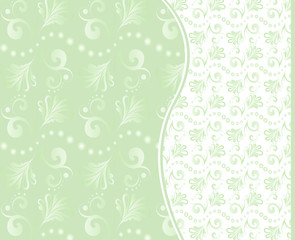 Set of vector seamless floral backgrounds in green tones.