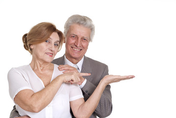An senior with a nice woman standing