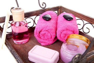 pink spa accessories