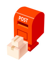Vector icon postbox and package