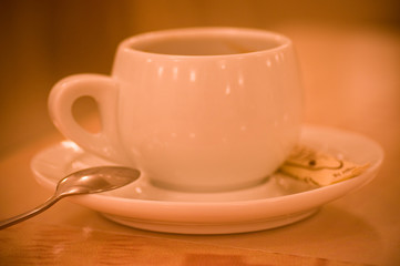 Cup of coffee on a background.