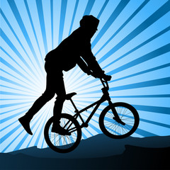 Silhouette of bicyclist