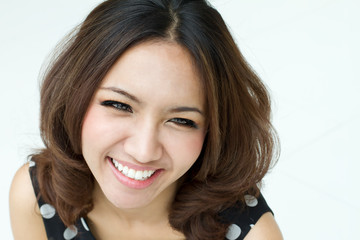 Naklejka premium happpy smiling women portrait