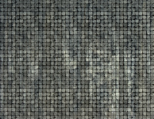3d render of a grunge stone tile mosaic wall floor