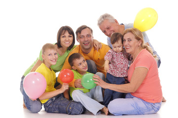 Fototapeta na wymiar family with baloons