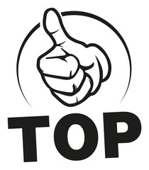 top daumen hoch button