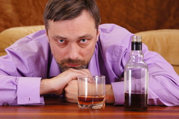 man getting drunk