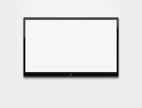 Blank flat screen TV with clipping path for the inside