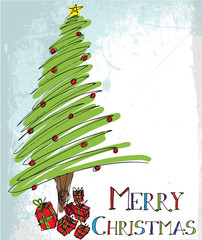 Sketch of Christmas tree. Vector illustration - 42099644