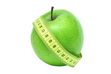 green apple and a centimeter