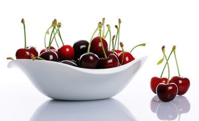 plate with cherries