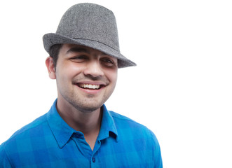 Cool teen with a hat - isolated