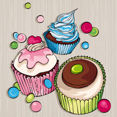 cupcakes & muffins Background