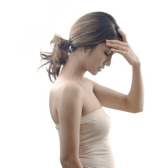 woman suffer from migraine headache