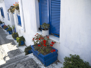 Narrow Street in Fira Santorini Greece