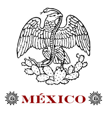 mexican eagle with hats of liberty