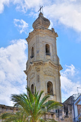 Fototapeta na wymiar Belltower of Mother Church. Cavallino. Puglia. Italy.