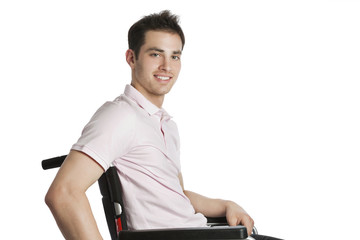 Young professional in wheelchair closeup