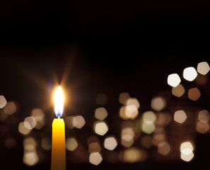 candles light abstract background in night