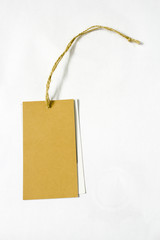 Blank tag of leather jeans with a rope