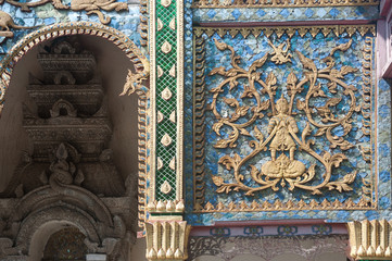 Ancient art at Thai church in Northern of Thailand.