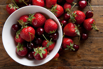 strawberries and cherries