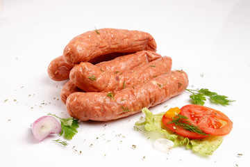 sausages with fresh vegetables