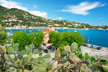 Keuken foto achterwand Villefranche-sur-Mer, Franse Riviera uitzicht op luxe resort en baai van Villefranche-sur-Mer