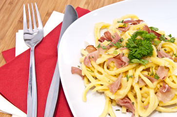 Fresh Cheese Spaetzle on plate