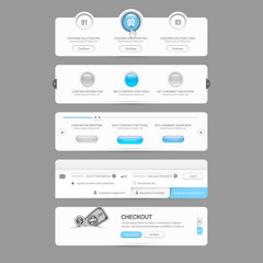 Website  template  menu elements with icons