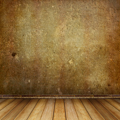 Interior of the old room with the former remains of luxury