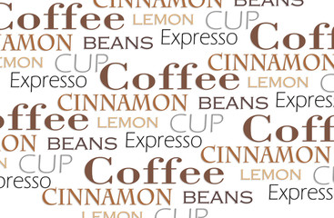 Coffee words background