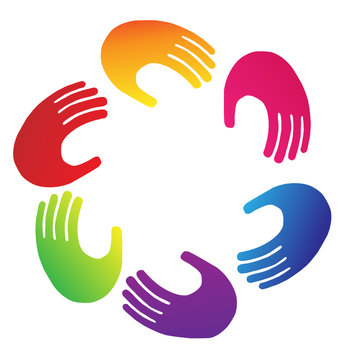 Teamwork hands logo vector