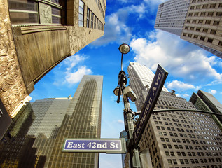 New York City - Manhattan Skyscrapers and Street Signs