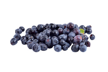 Fistful of blueberry, isolated on white background