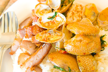 rice with shell and meat