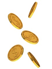 Gold coins with dollar sign
