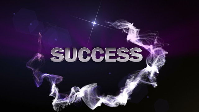 SUCCESS Text in Particle (Double Version) Blue - HD1080