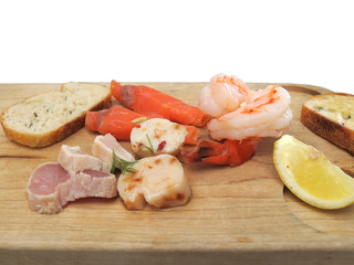 Seafood tasting board