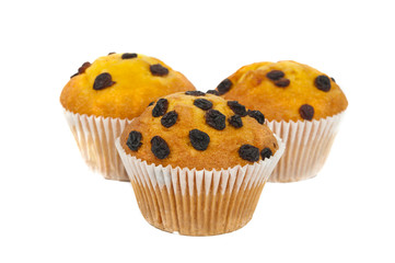 muffin with raisins isolated