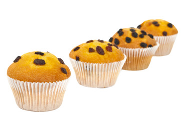 muffin with raisins isolated