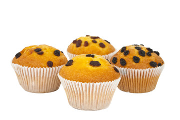muffin with raisins isolated