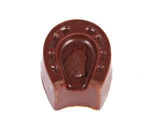 Chocolate horseshoe isolated
