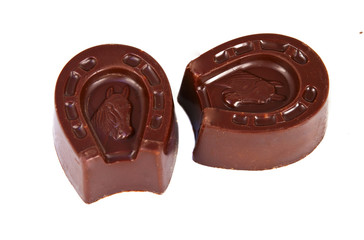 Chocolate horseshoe isolated