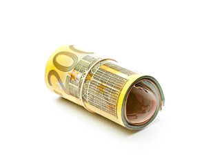 Roll of euro money