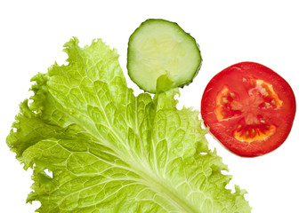 Tomato, cucumber and lettuce