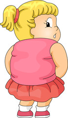 Overweight Girl Looking Back