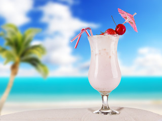 Cocktail drink on beach