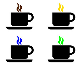 Ombres de tasses à café