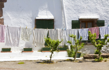 Clothesline with towels